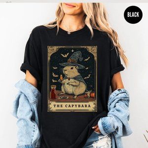 Capybara Tarot Card Tshirt Halloween Capybara Shirt Cute Fall Shirt
